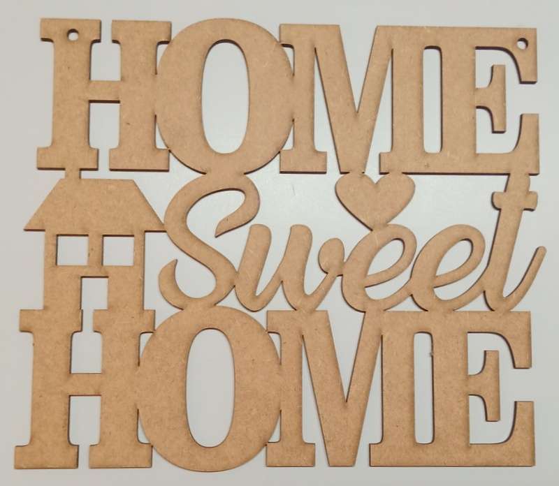 Cut Out Shape - Home Sweet Home Sign with two holes