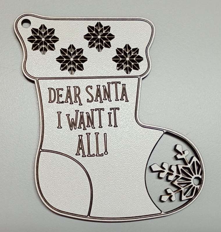 Cut Out Shape with hole -  Dear Santa I want it all