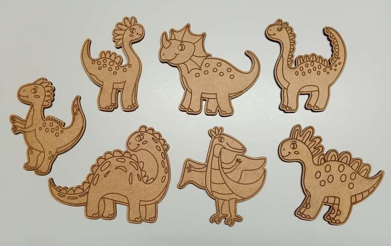 Cut Out Shapes with engraving Set - Dinosaurs 1