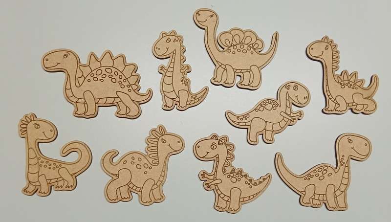 Cut Out Shapes with engraving Set - Dinosaurs 2