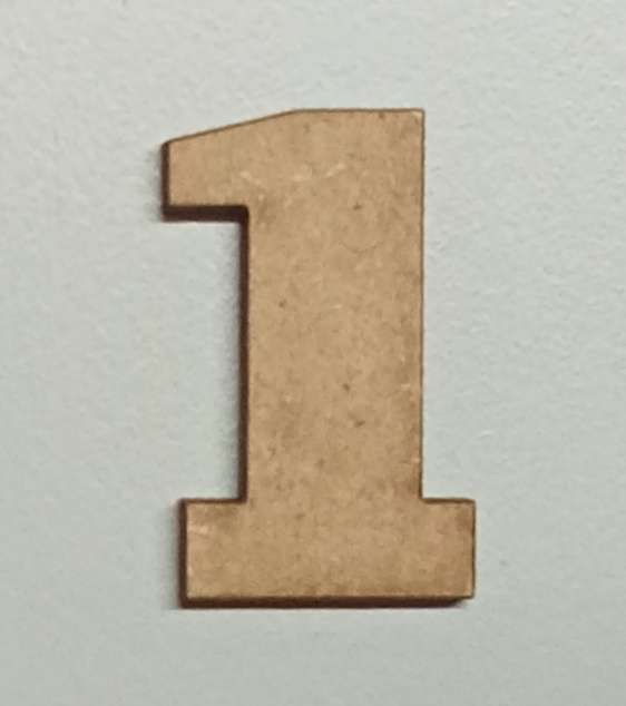 Cut Out Shape - 2.9 cm high Number - 1