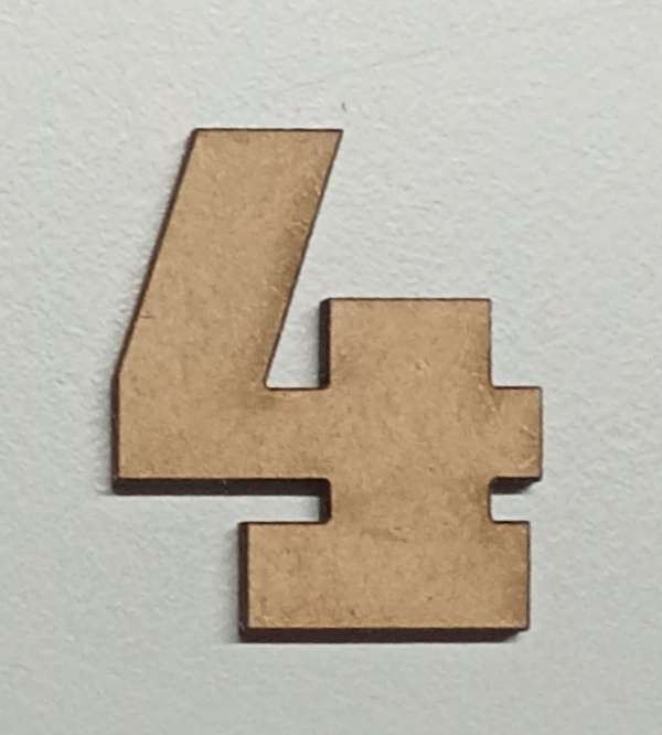 Cut Out Shape - 2.9 cm high Number - 4