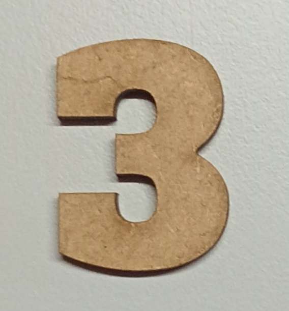 Cut Out Shape - 2.9 cm high Number - 3