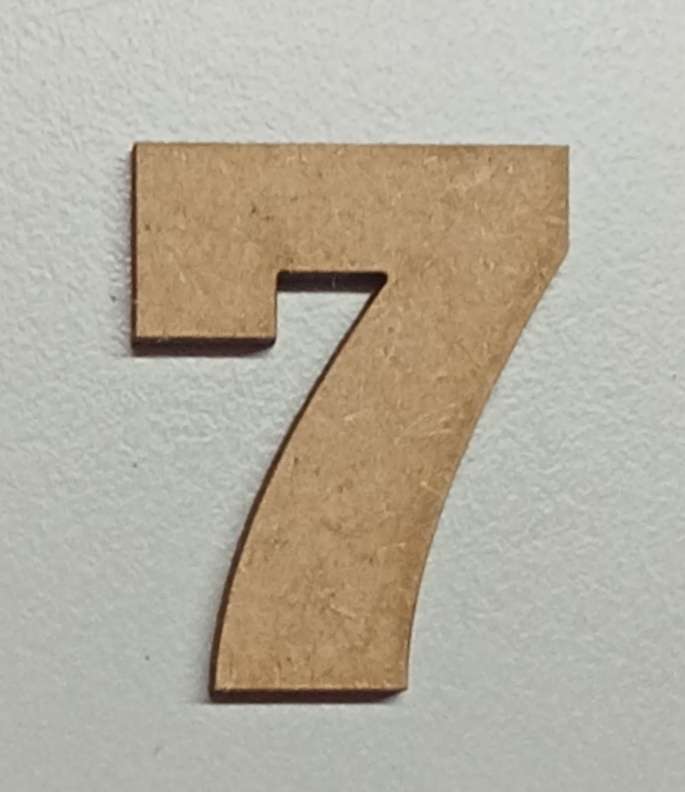 Cut Out Shape - 2.9 cm high Number - 7