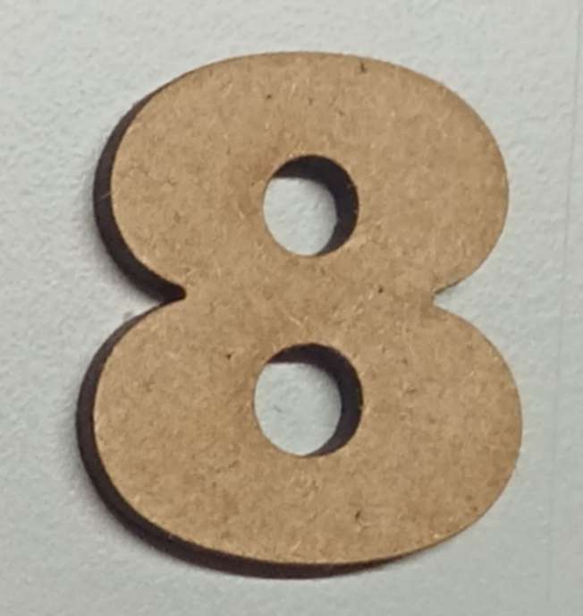 Cut Out Shape - 2.9 cm high Number - 8