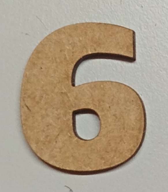 Cut Out Shape - 2.9 cm high Number - 6