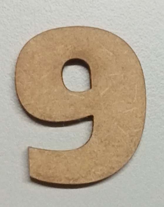 Cut Out Shape - 2.9 cm high Number - 9