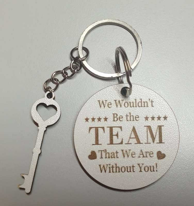 ''Team'' Keychain (in white)