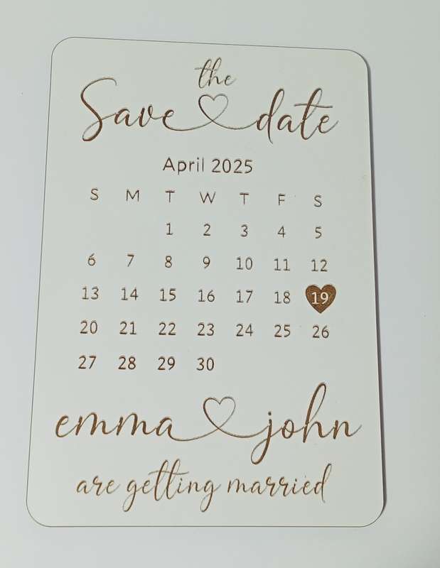 Personalised Wooden Wedding Save the date fridge magnet