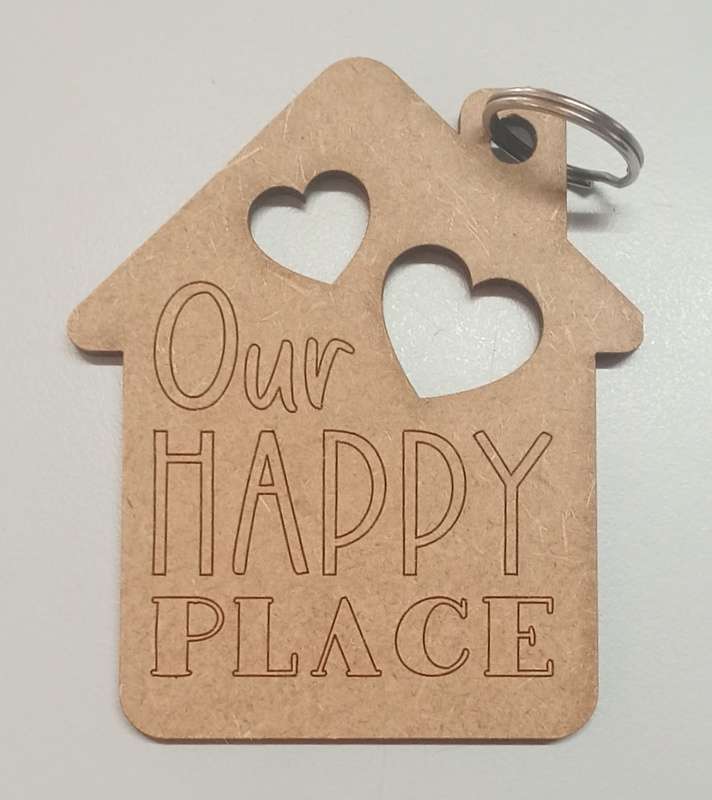 Cut Out Shape - Keychain including a 20mm ring - Our Happy Place