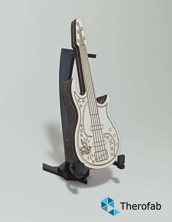 Guitar pick box with stand - Double cut body