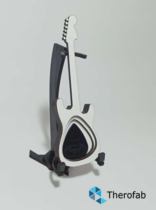 Guitar pick box with stand - Stratocaster
