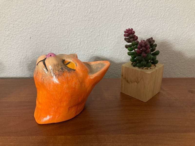 Acrylic Painted Ceramic Ginger Cat by Craig