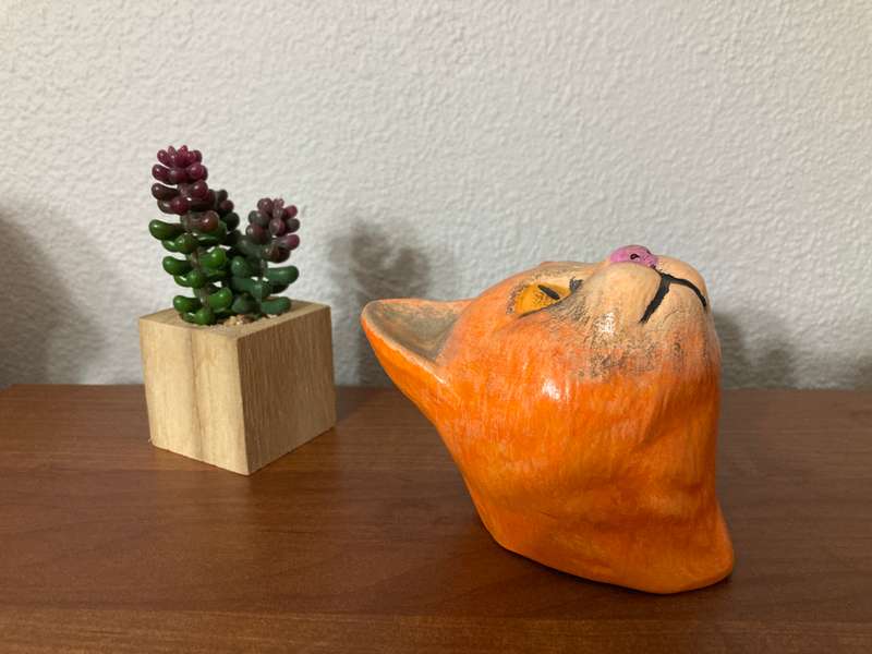 Acrylic Painted Ceramic Ginger Cat by Craig
