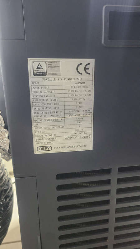 Defy mobile/portable air conditioner 12000BTU