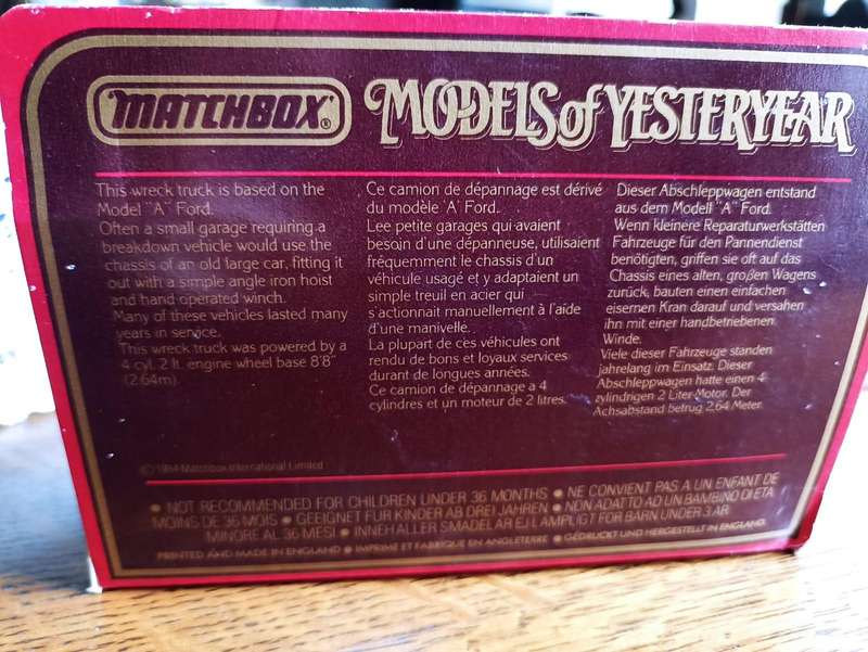 Models of Yesteryear Y7 1930 Model A Ford Wreck Truck