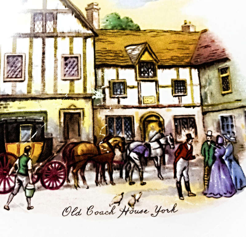 Antique - Tuscan Fine English Bone China Souvenir Plate - Old Coach House, York