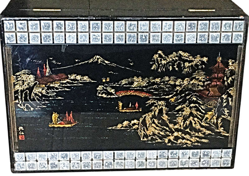 Vintage Japanese Lacquer Musical Jewellery Box + Bonus Collectibles