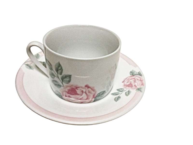 Set of 4 TeaCups & 4 Saucers from the Fresh Flowers series by LiLing Fine China - Like New!