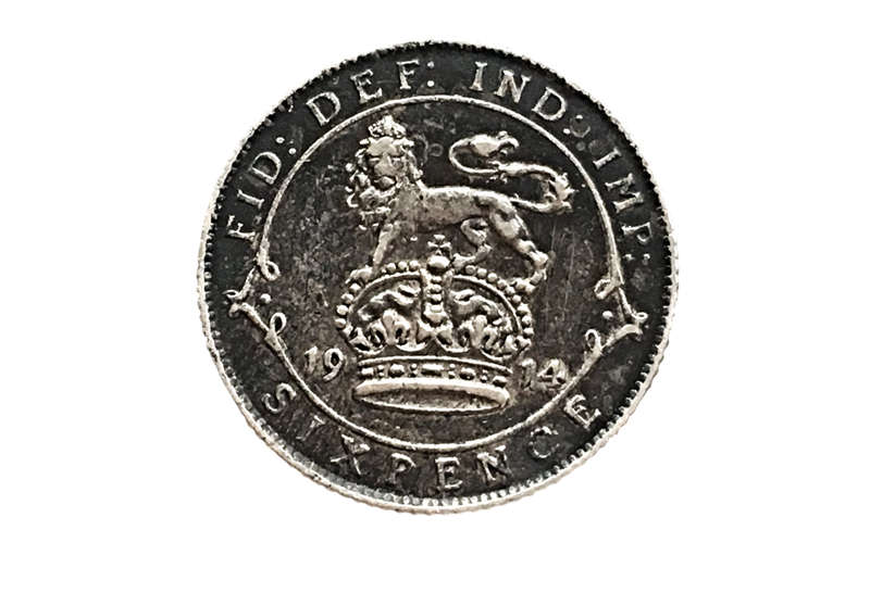 1914, Sixpence (George V) Great Britain