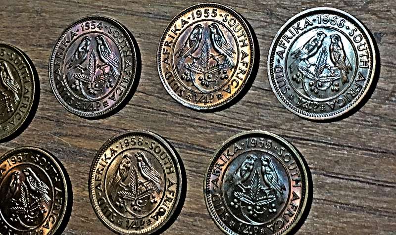 Queen Elizabeth II Proof-like Farthings -  Union of South Africa -  1953 to 1959