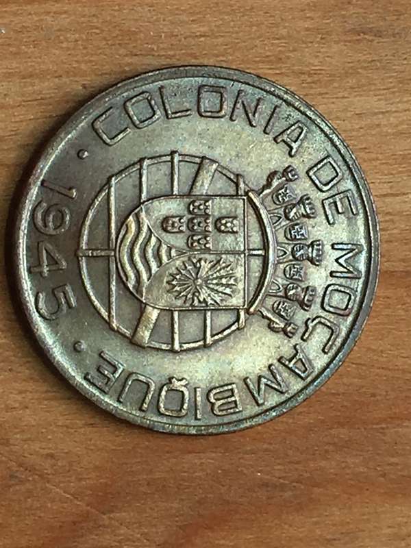 Rare 1945 Mozambique Duo  Uncirculated Set  1 Escudo & 50 Centavos  A Piece of WWII-Era History