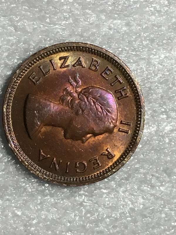 1958, 1/4 Penny (Elizabeth II) South Africa - KM# 44