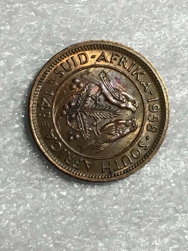 1958, 1/4 Penny (Elizabeth II) South Africa - KM# 44