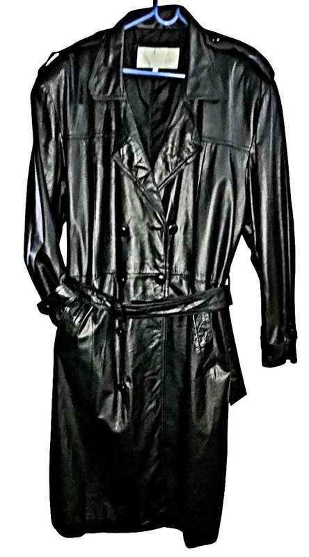 Black Fine Leather Coat