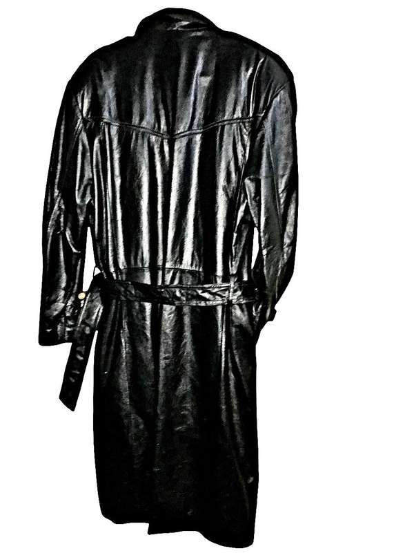 Black Fine Leather Coat