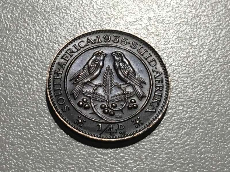1/4 Penny (George V) Union of South Africa, 1935 - Rare Gem