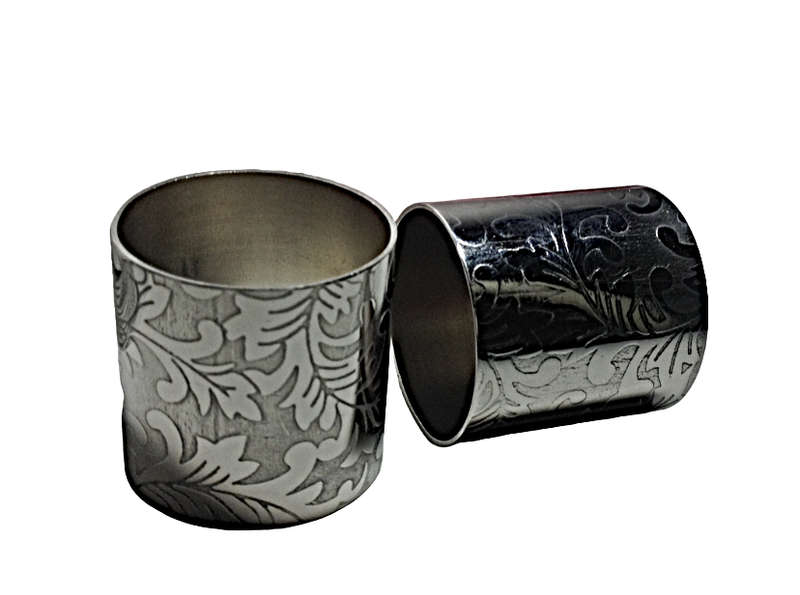 Set of 2 elegant silver plated serviette holders