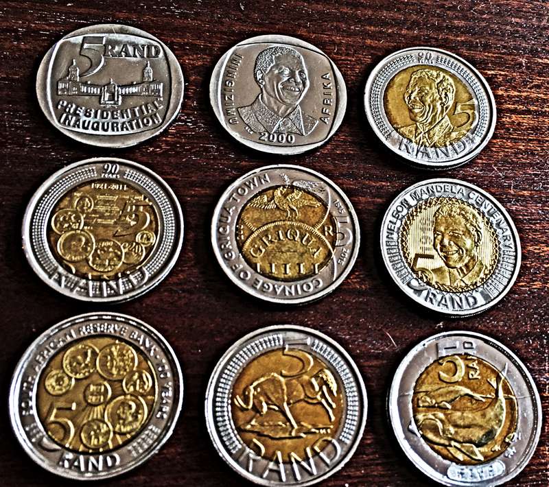 Commemorative 5 RAND Coinage - South Africa - Mint State Condition + 3 Proof-like 2 Rands