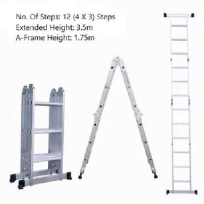 Aluminium Ladder Multipurpose 3.5M (150kg Max Working Load) RISE