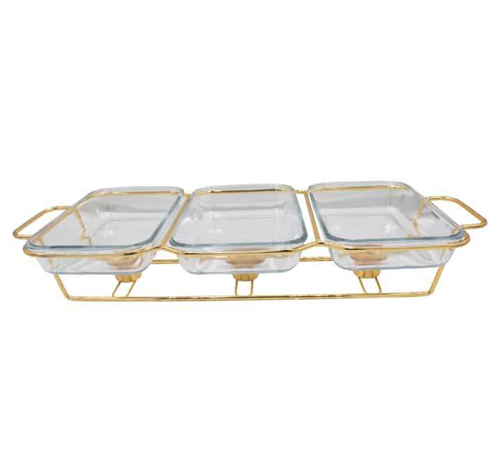 Glass Chafing Dish 1.5L X 3