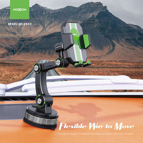 Moxom MX-VS88 360 Extendable Car Phone Holder - Suction & Clip Mount