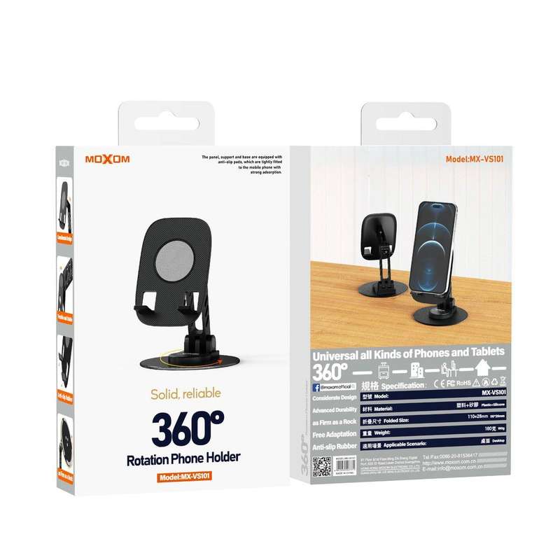 Moxom MX-VS101 360 Rotation Tabletop Phone Holder - Sleek & Stable