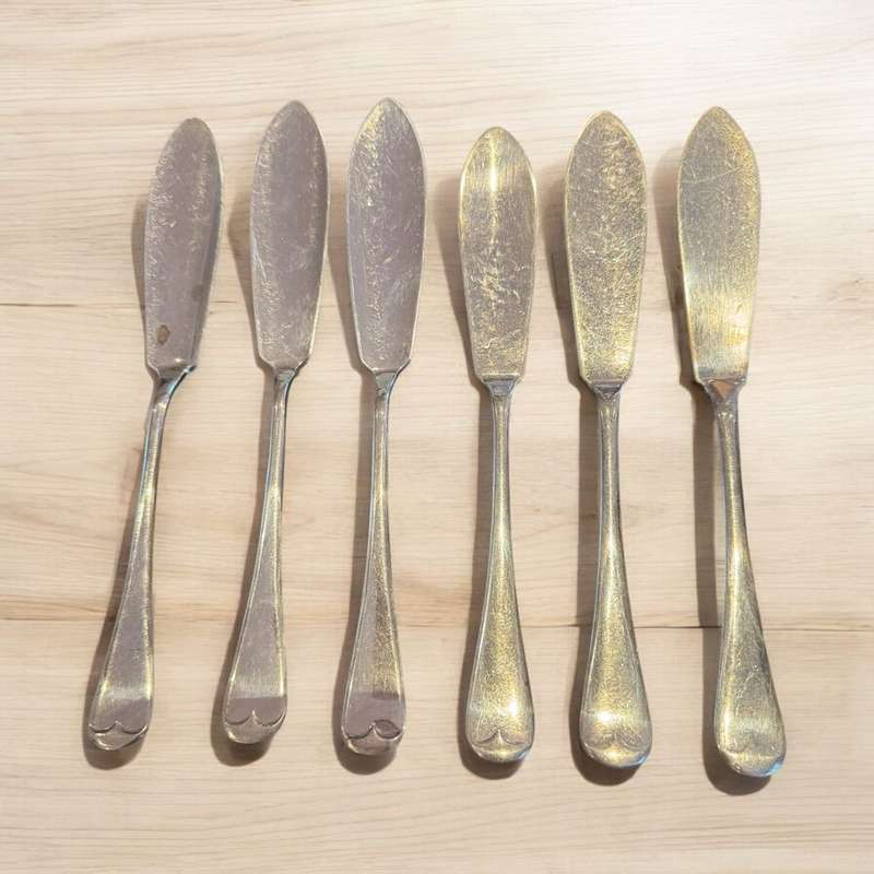 6x Fish knives silverplated