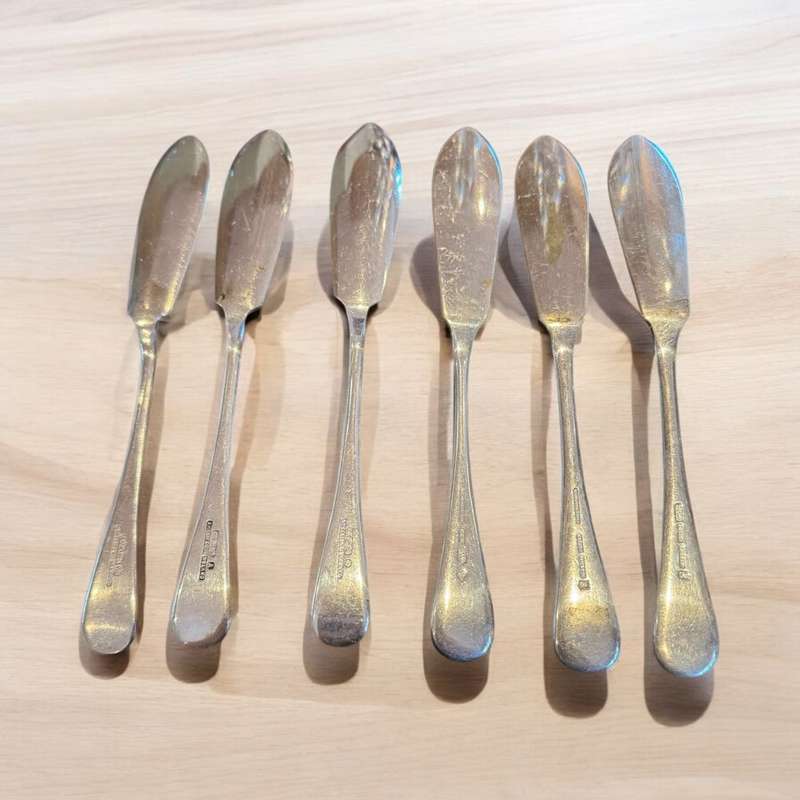 6x Fish knives silverplated