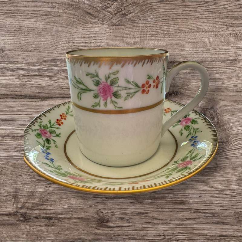 Bavarian floral cup and saucer