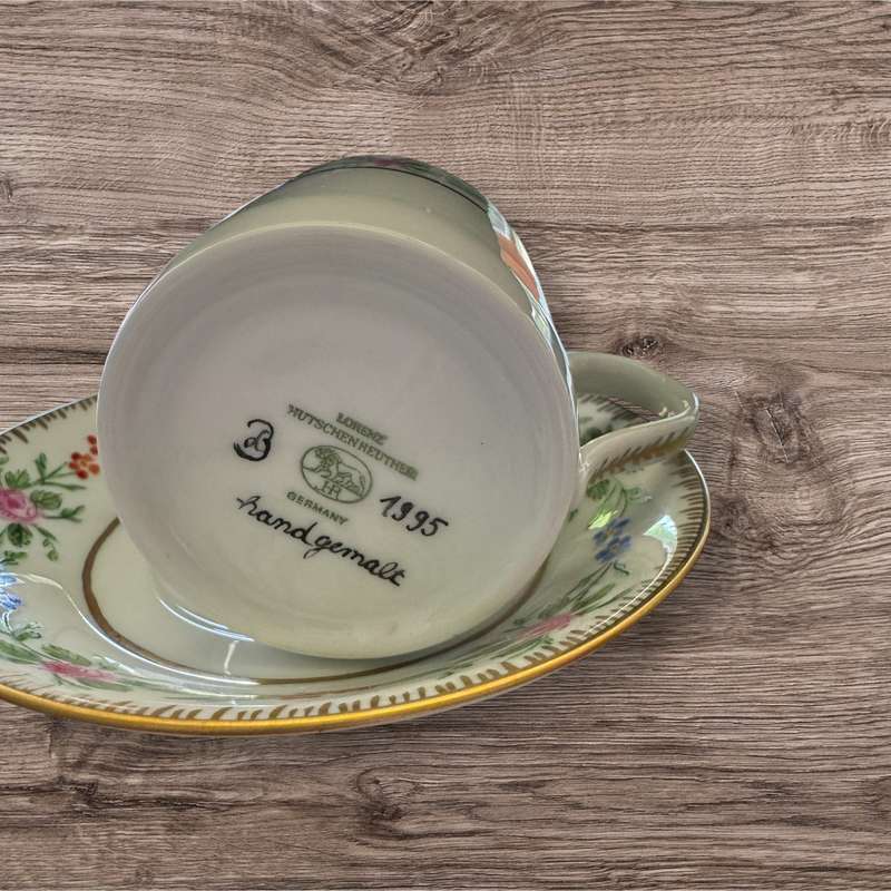 Bavarian floral cup and saucer