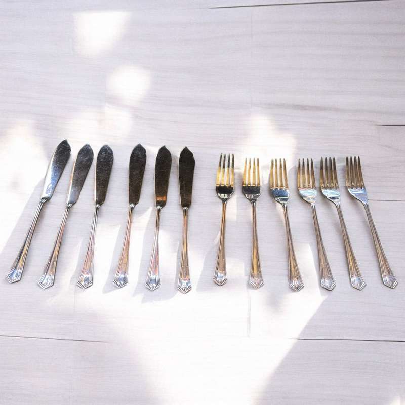 Silverplated dessert/starter set