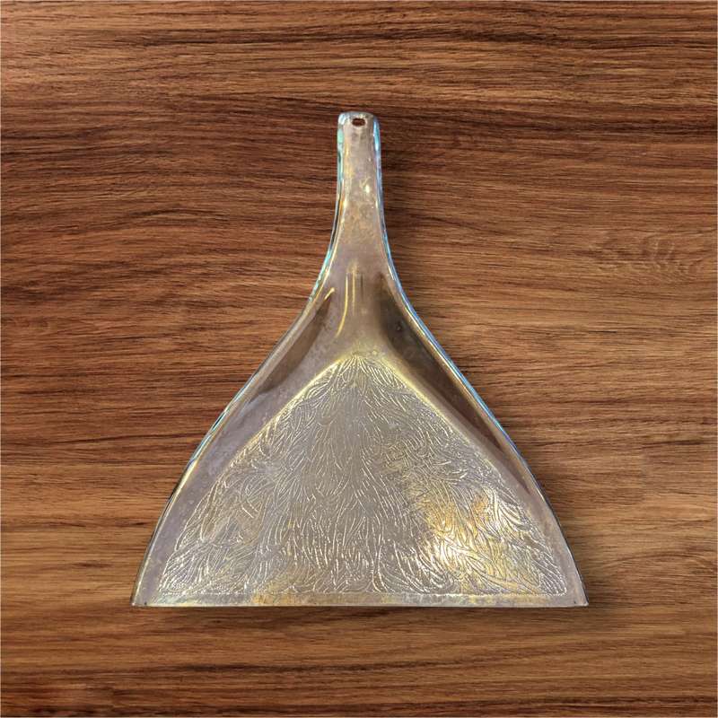 Silverplated dustpan and brush
