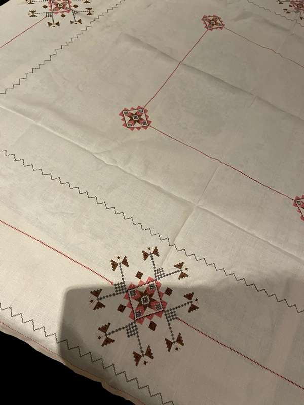 Embroidered table cloth