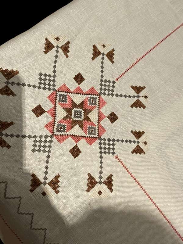 Embroidered table cloth