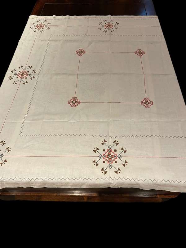Embroidered table cloth
