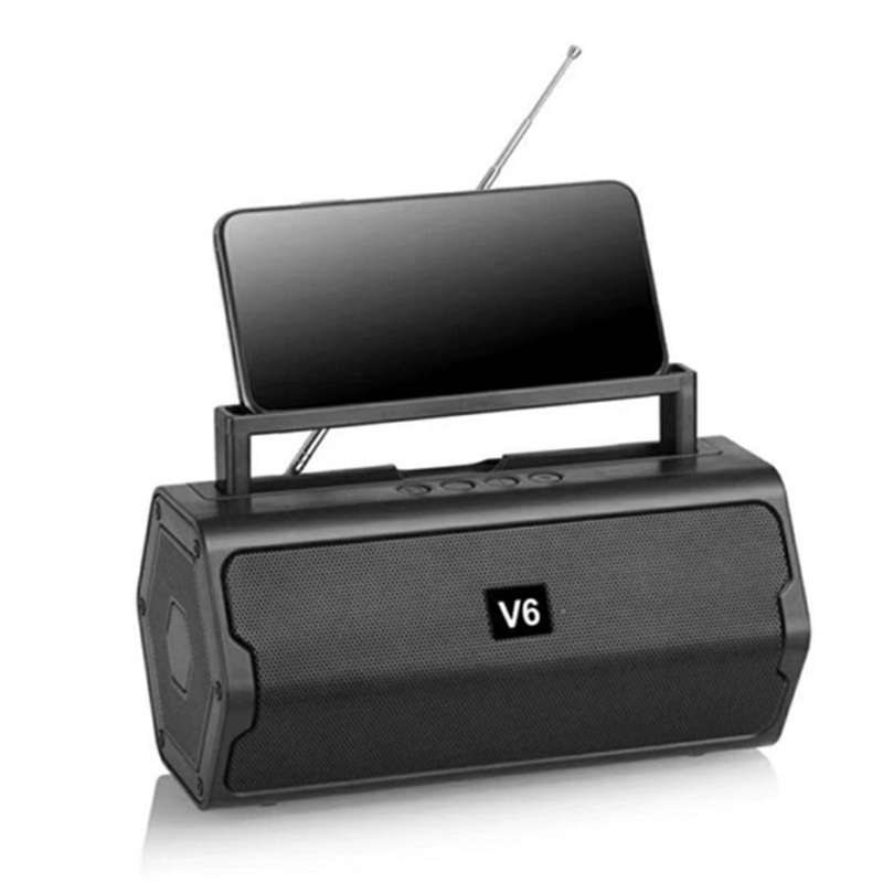 V6 Wireless Bluetooth Speaker with phone holder - portable outdoor