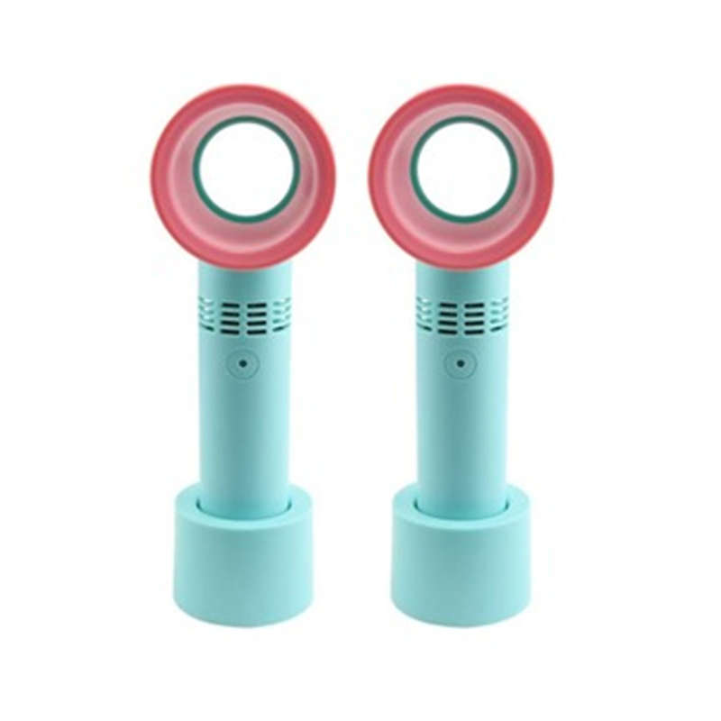 Mini Handheld USB 3 Speed Rechargeable Portable Bladeless Fan - Pack of Two - Gift Set