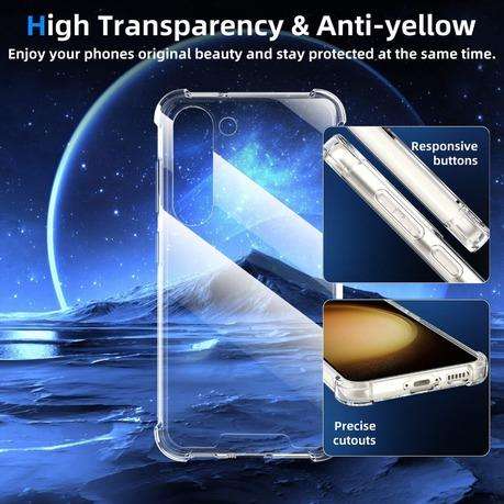 TPU Bumper Hard PC Back Cover Protective Clear Case For Samsung S23 Ultra