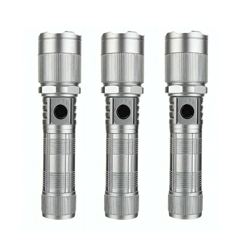 14 LED portable Mini Flashlight Torch - Pack of Three - Silver